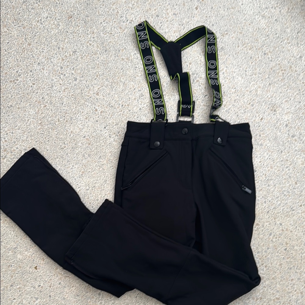 Women’s Ski Black Pants with Suspenders